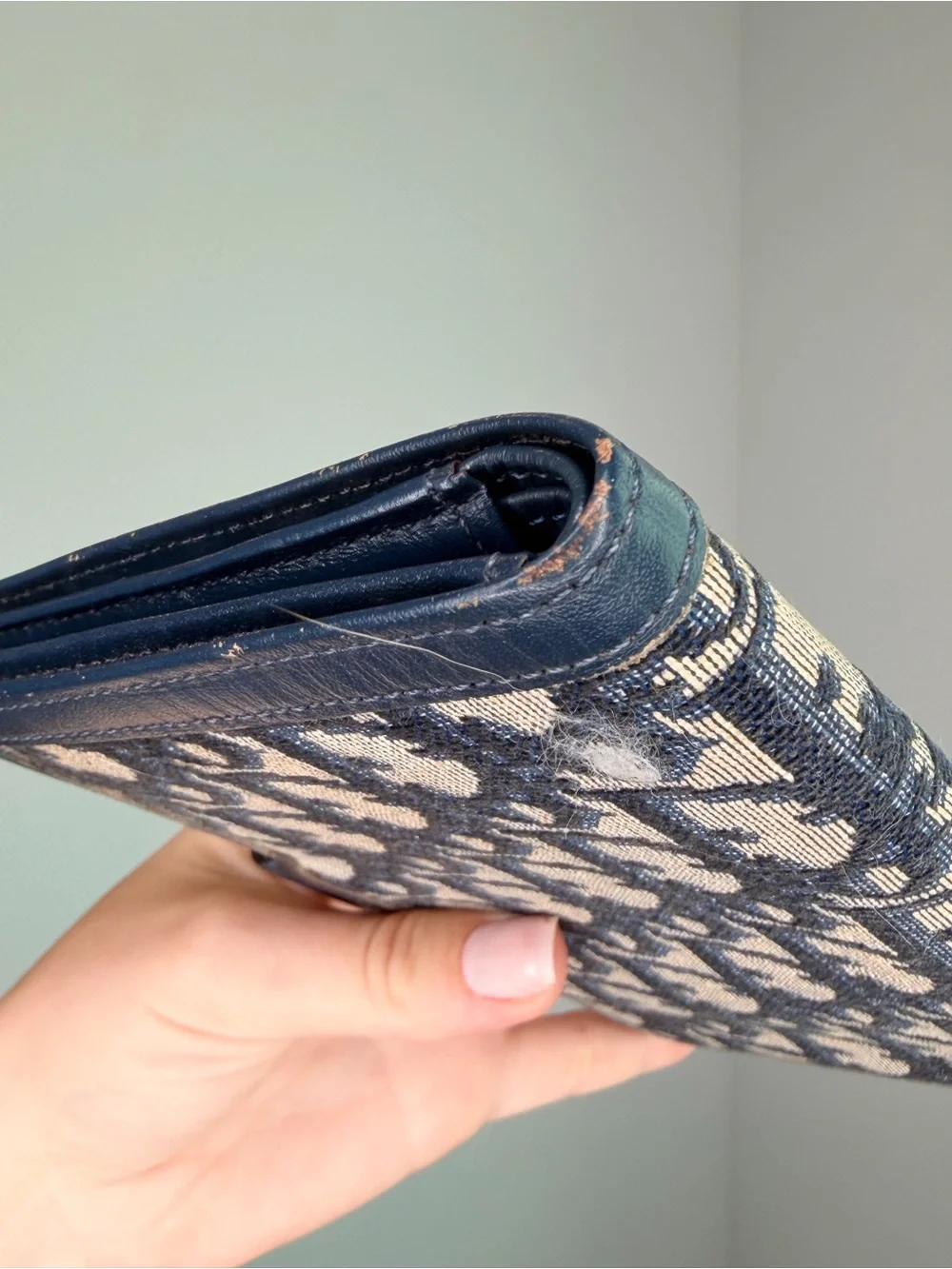 Vintage Christian Dior Oblique Checkbook Wallet